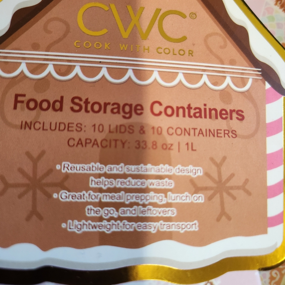 CWC Christmas Food Storage Containers Gingerbread House NWT - Picture 2 of 4